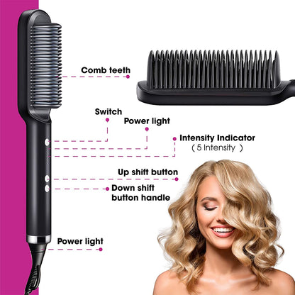 2 in 1 Hair Straightener Brush For Girls